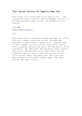 Your Trusted Partner for Complete Home Care