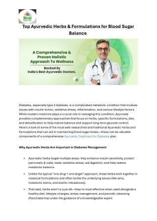 Top Ayurvedic Herbs & Formulations for Blood Sugar Balance