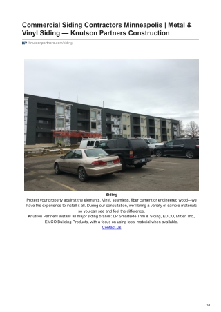 Commercial Siding Contractors Minneapolis | Metal & Vinyl Siding