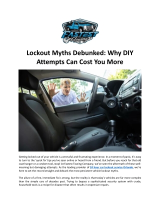 Lockout Myths Debunked: Why DIY Attempts Can Cost You More