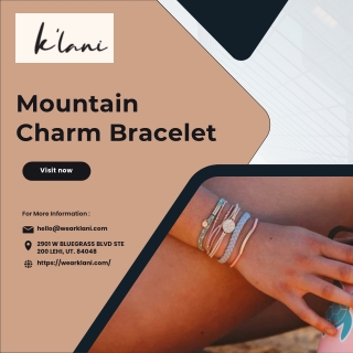 Minimalist Mountain Charm Bracelet Gift