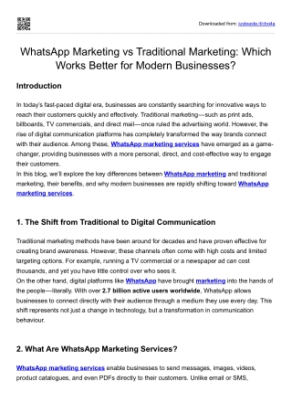 WhatsApp Marketing vs Traditional Marketing: Which Works Better