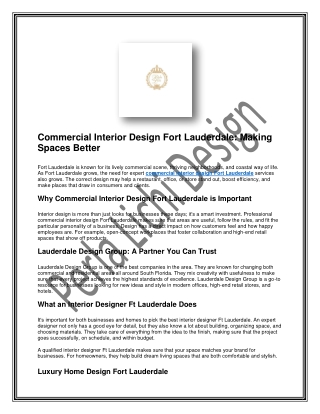 Commercial Interior Design Fort Lauderdale: Making Spaces Better