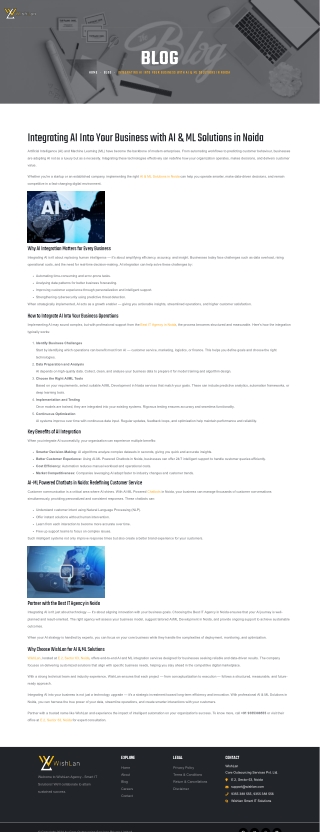 Integrating AI Into Your Business with AI & ML Solutions in Noida