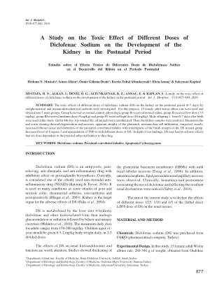 A study on the toxic effect of different doses of Diclofenac sodium on the development of the kidney in the postnatal pe
