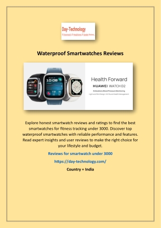 Waterproof Smartwatches Reviews