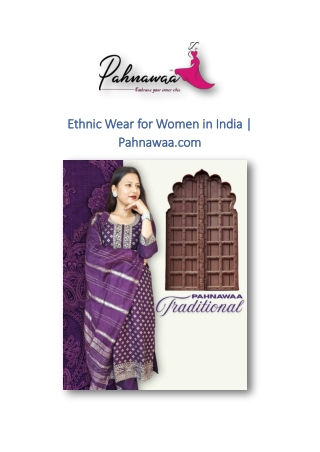 Ethnic Wear for Women in India | Pahnawaa.com