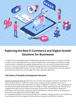 E-Commerce and Digital Growth Solutions for Businesses