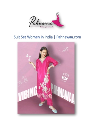 Suit Set Women in India | Pahnawaa.com
