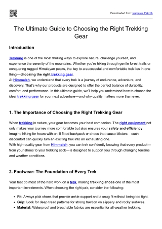 The Ultimate Guide to Choosing the Right Trekking Gear