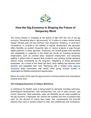 How the Gig Economy Is Shaping the Future of Temporary Work