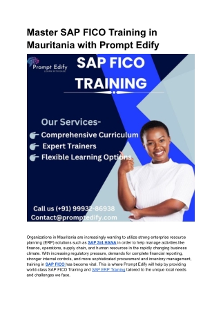 SAP FICO Training in Mauritania_ How Prompt Edify is Leading the Way