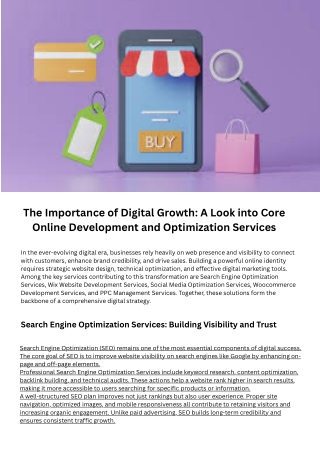 Core Online Development and Optimization Services