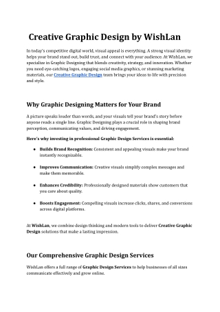 Creative Graphic Design by WishLan