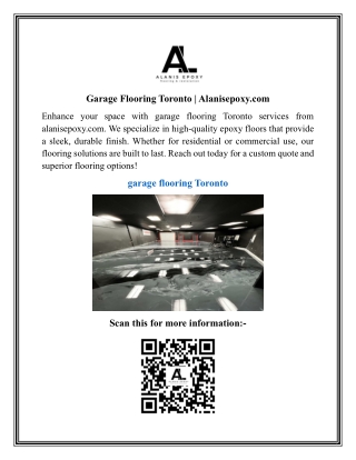 Garage Flooring Toronto  Alanisepoxy