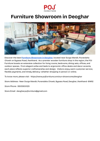 Furniture Showroom in Deoghar
