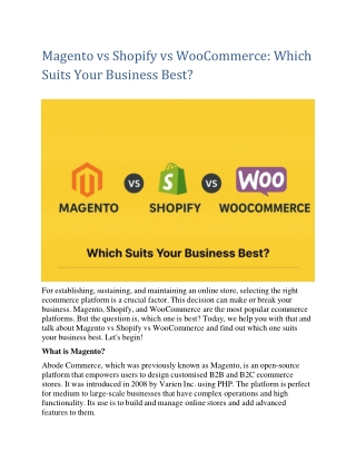 Magento vs Shopify vs WooCommerce: Which Suits Your Business Best?