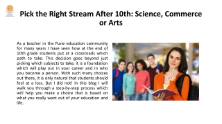 Pick the Right Stream After 10th