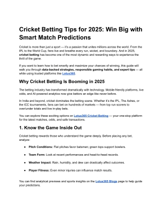 Football Betting Tips 2025: Expert Strategies to Win Big | Lotus365