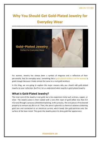 Why You Should Get Gold-Plated Jewelry for Everyday Wear