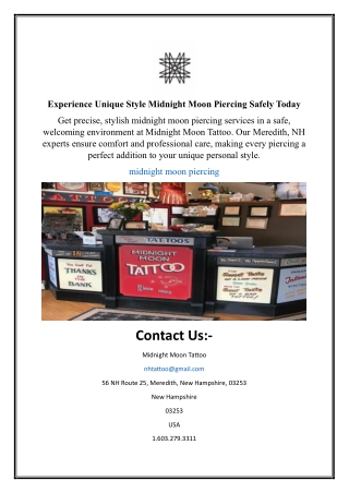 Experience Unique Style Midnight Moon Piercing Safely Today