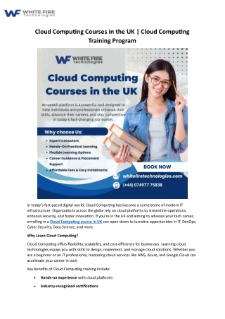 Cloud Computing Courses in the UK - Whitefiretechnologies