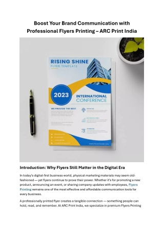 Boost Your Brand Communication with Professional Flyers Printing – ARC Print Ind
