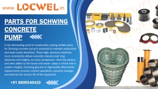 Parts for Schwing concrete pump Ensuring Durability and Performance