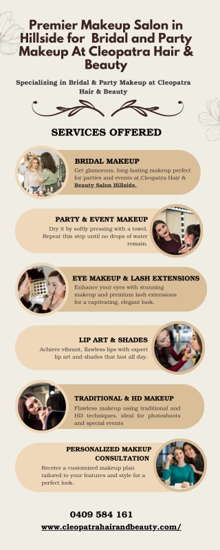 Premier Makeup Salon in Hillside for  Bridal and Party Makeup At Cleopatra Hair & Beauty