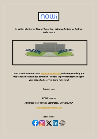 Irrigation Monitoring Stay on Top of Your Irrigation System for Optimal Performa