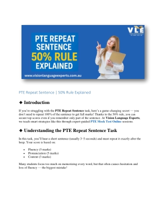 PTE Repeat Sentence 50% Rule Explained
