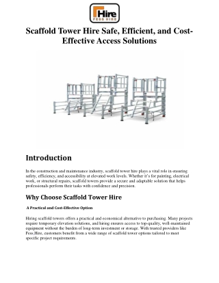 scaffold tower hire safe