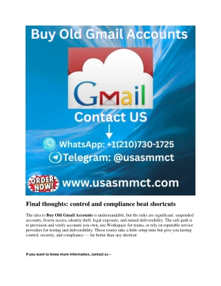 Buy Old Gmail Accounts
