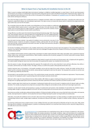 What to Expect from a Top-Quality AC Installation Service in the UK