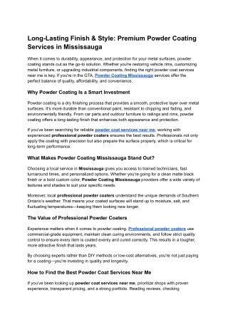 Long-Lasting Finish & Style_ Premium Powder Coating Services in Mississauga (2)