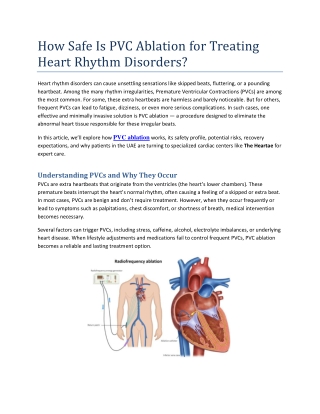 How Safe Is PVC Ablation for Treating Heart Rhythm Disorders