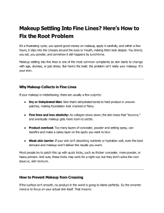 Makeup Settling Into Fine Lines? Here’s How to Fix the Root Problem