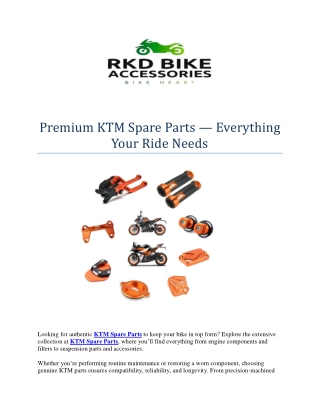 Premium KTM Spare Parts — Everything Your Ride Needs