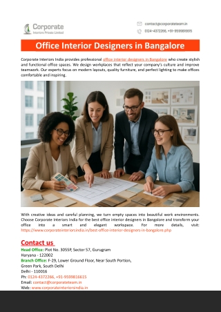 Office Interior Designers in Bangalore