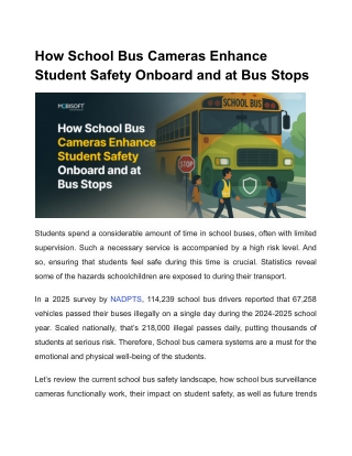 How School Bus Cameras Enhance Student Safety