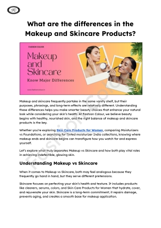 What are the differences in the Makeup and Skincare Products_