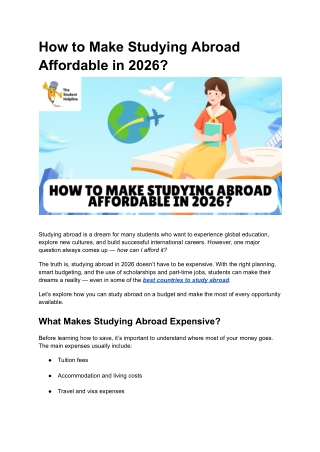 How to Make Studying Abroad Affordable in 2026