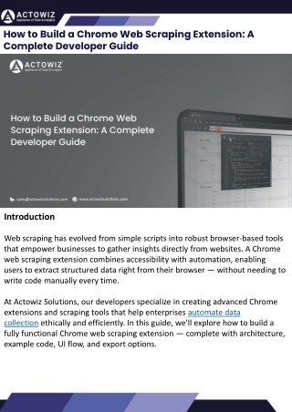 How to Build a Chrome Web Scraping Extension