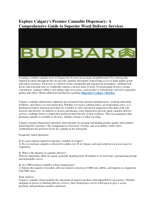 46 Calgary's Cannabis Dispensary  Bud Bar