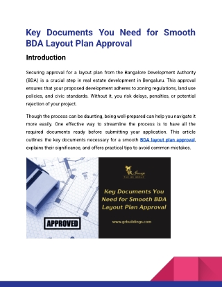 Key Documents You Need for Smooth BDA Layout Plan Approval_GR group