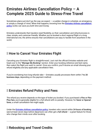 emirates airlines cancellation policy