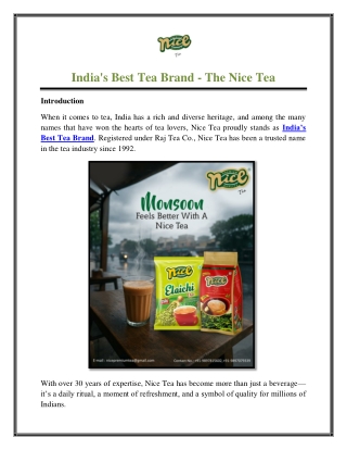 India's Best Tea Brand - The Nice Tea