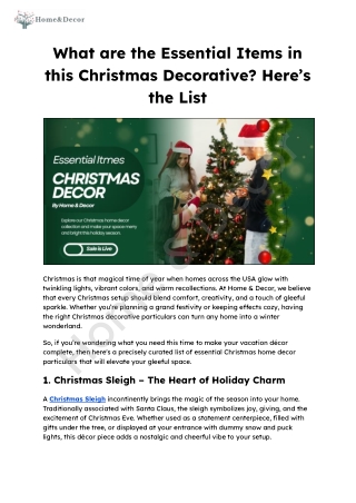 What are the Essential Items in this Christmas Decorative_ Here’s the List
