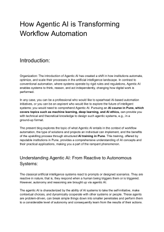 How Agentic AI is Transforming Workflow Automation