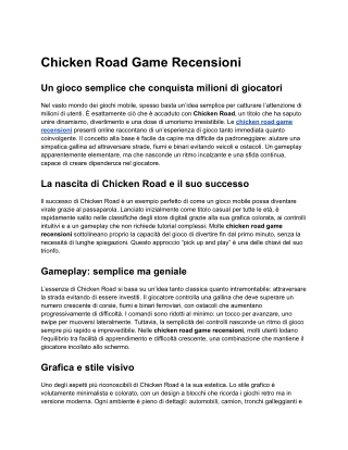 chicken road game recensioni
